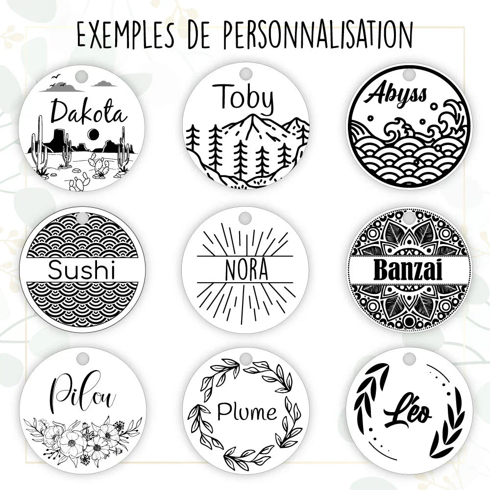 Médaille pour Chat Ronde en Bois à Personnaliser