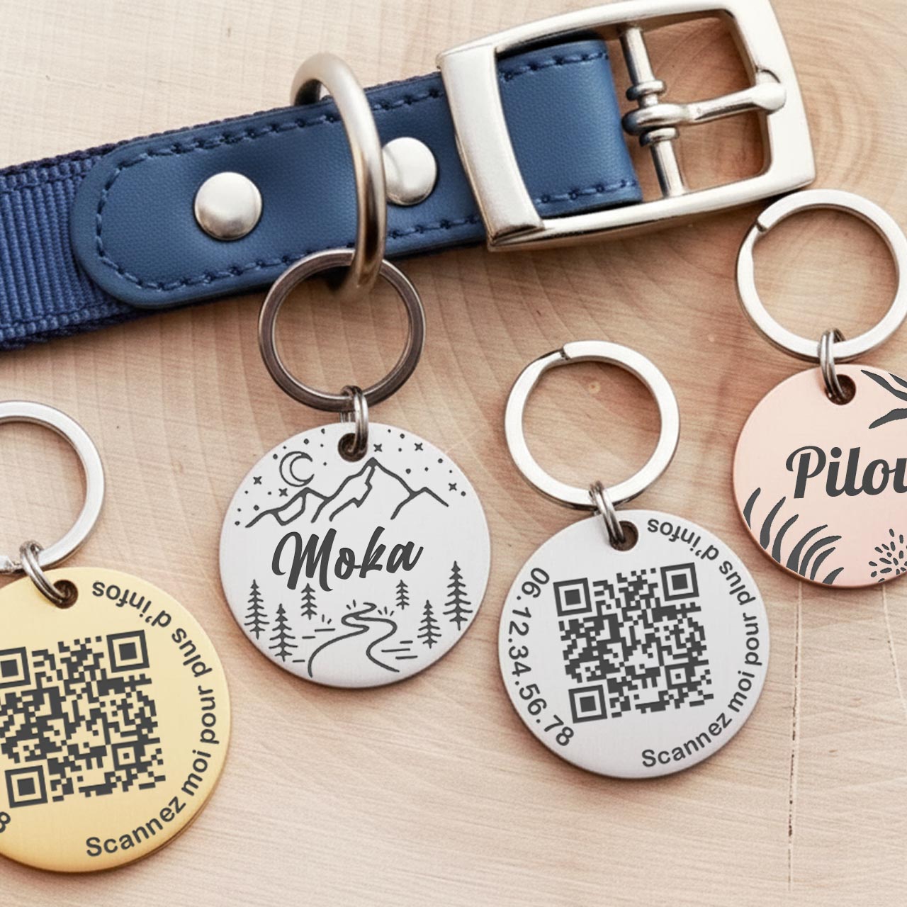 Medaille Connecté QR code Chat Ronde Medaléa