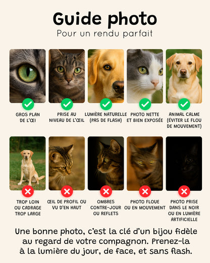 Pendentif Iris Chat Personnalisé - Bijou Souvenir Artisanal